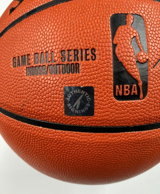 Magic Johnson Larry Bird Los Angeles Lakers and Boston Celtics Authentic Signed Spalding Game Ball Series Basketball w Black Signatures 3