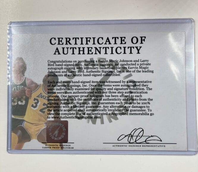 Magic Johnson Larry Bird Los Angeles Lakers and Boston Celtics Authentic Signed Spalding Game Ball Series Basketball w Black Signatures 5