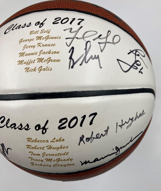 Nick Galis Tracy McGrady Class of 2017 Hall Of Fame Authentic Signed Spalding Basketball w Black Signatures 3