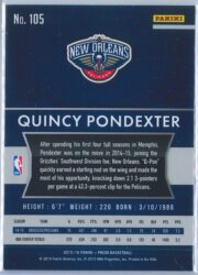 Quincy Pondexter Panini Prizm Basketball 2015 16 Base 105 2