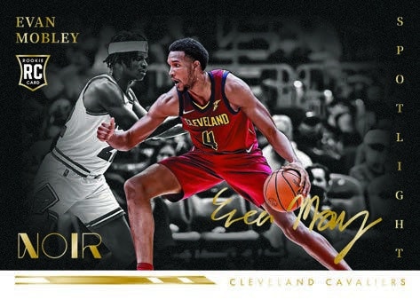 2021 22 Panini Noir Basketball NBA Cards Spotlight Signatures Horizontal Evan Mobley RC