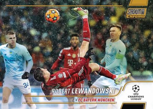2021 22 Topps Stadium Club Chrome UEFA Champions League Cards Base Gold Refractor Robert Lewandowski