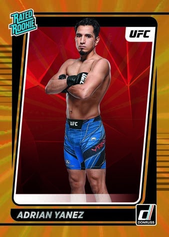 2022 Donruss UFC Cards Base Rated Rookie Holo Gold Laser Adrian Yanez RC Hobby exclusive