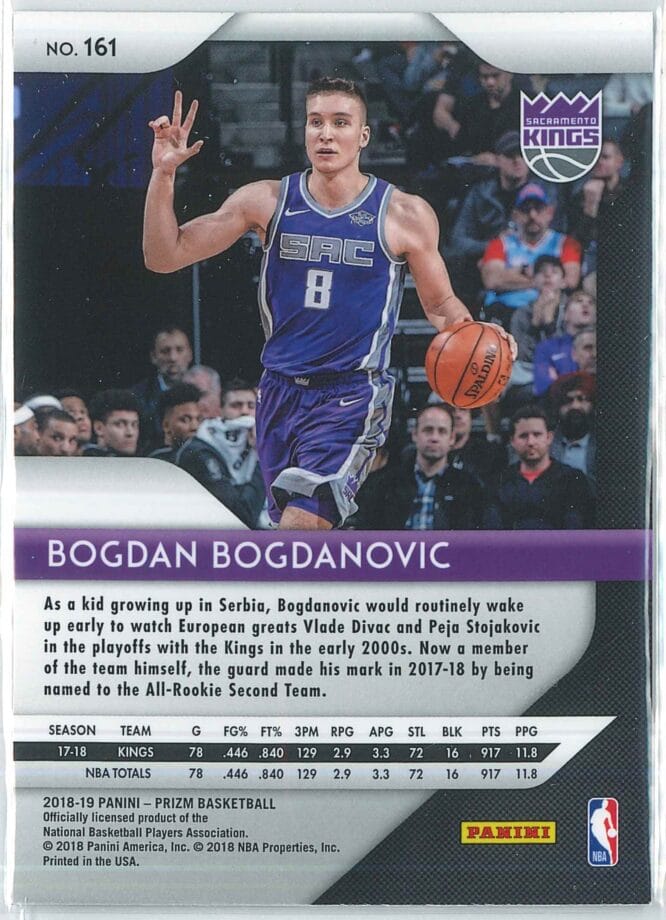 Bogdan Bogdanovic Panini Prizm Basketball 2018 19 Base 161 2