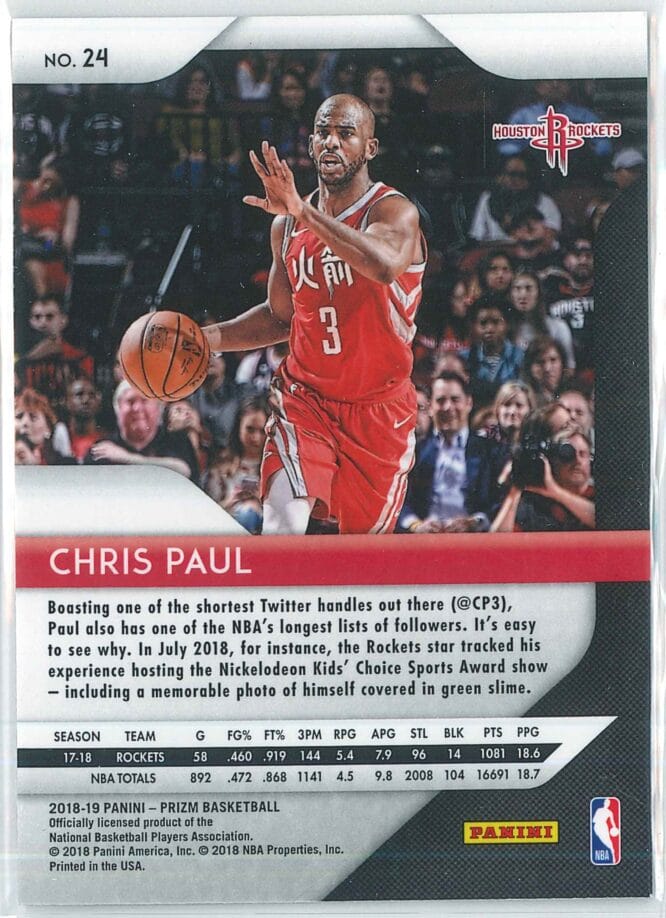 Chris Paul Panini Prizm Basketball 2018 19 Base 24 2