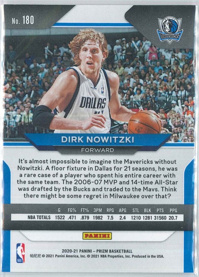 Dirk Nowitzki Panini Prizm Basketball 2020 21 Base 180 2