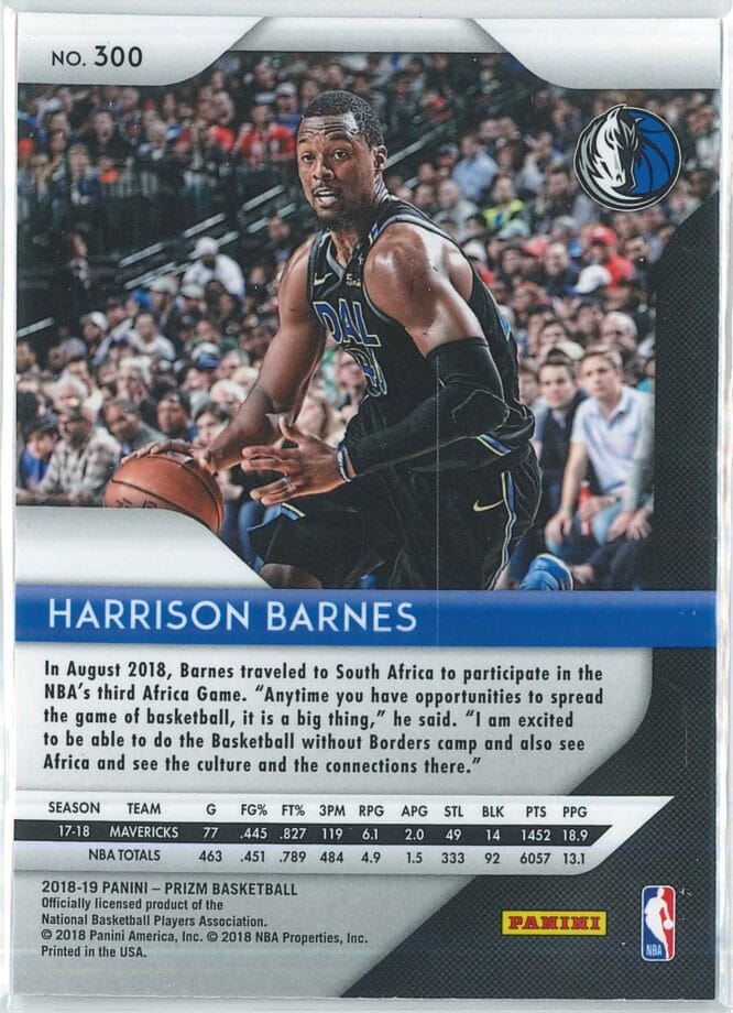Harrison Barnes Panini Prizm Basketball 2018 19 Base 300 2