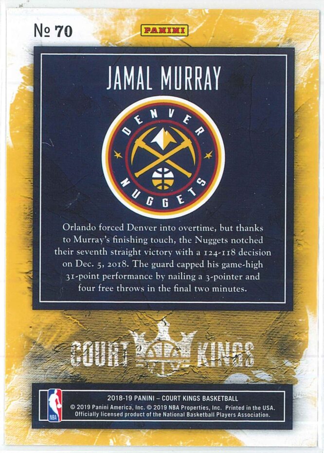 Jamal Murray Panini Court Kings Basketball 2018 19 Base 70 2