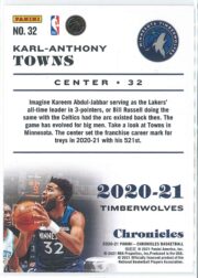 Karl Anthony Towns Panini Chronicles Basketball 2020 21 Base 32 2