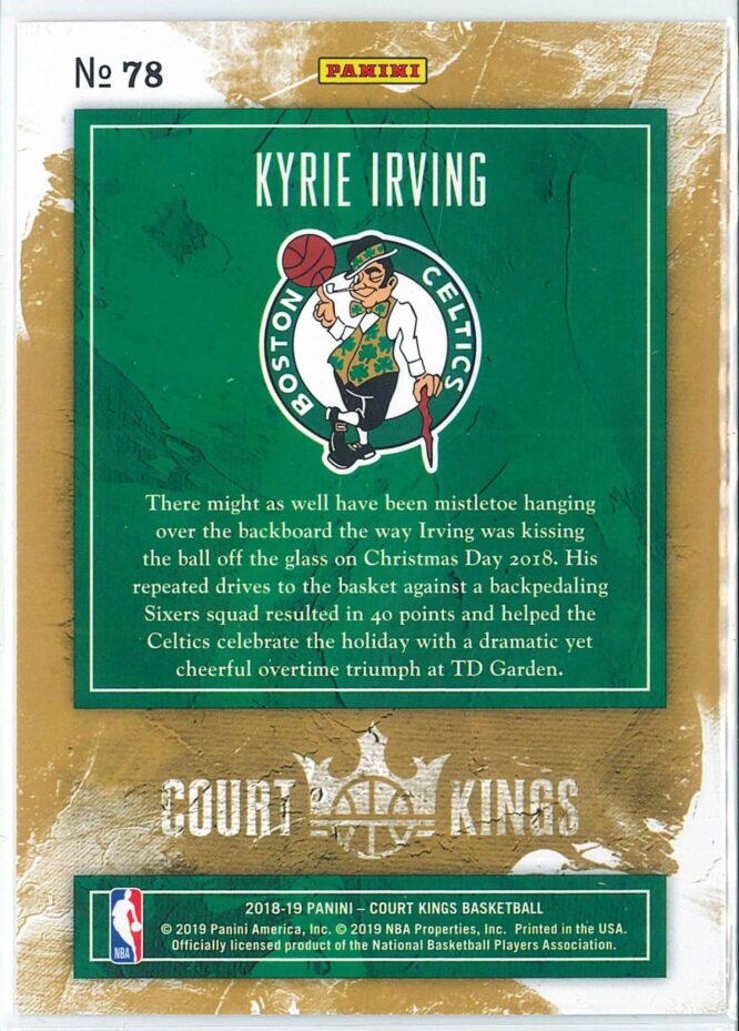 Kyrie Irving Panini Court Kings Basketball 2018 19 Base 78 2