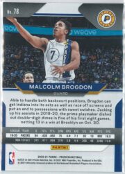 Malcolm Brogdon Panini Prizm Basketball 2020 21 Base 78 2