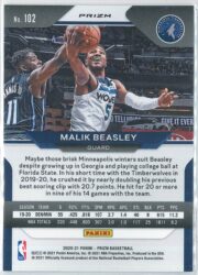 Malik Beasley Panini Prizm Basketball 2020 21 Base Silver Prizm 102 2