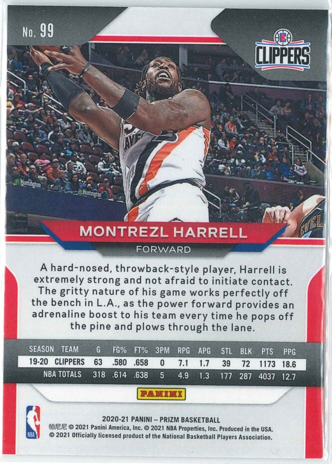 Montrezl Harrell Panini Prizm Basketball 2020 21 Base 99 2