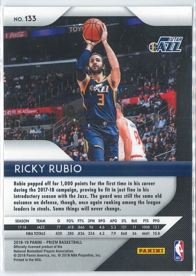 Ricky Rubio Panini Prizm Basketball 2018 19 Base 133 2