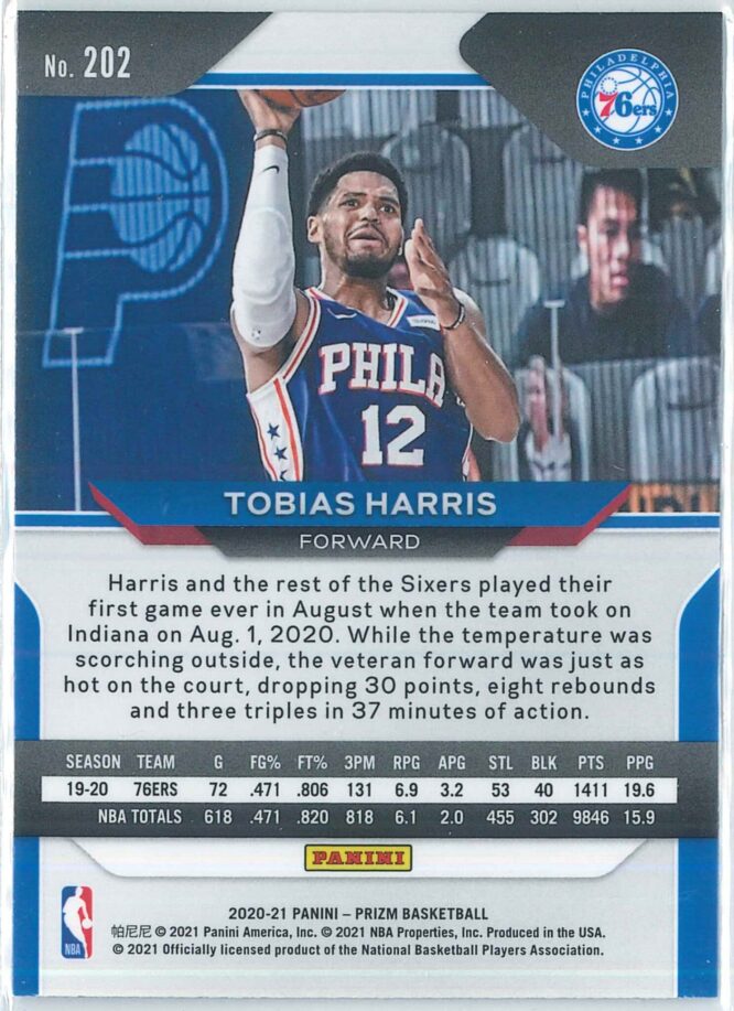 Tobias Harris Panini Prizm Basketball 2020 21 Base 202 2
