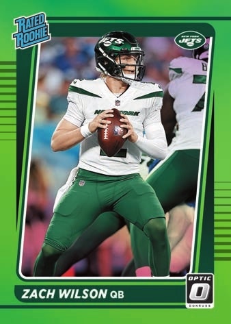 2021 Donruss Optic Football NFL Cards Base Rated Rookie Lime Green Zach Wilson RC new