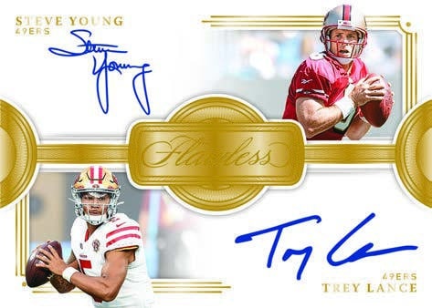 2021 Panini Flawless Football NFL Cards Flawless Dual Autographs Steve Young Trey Lance