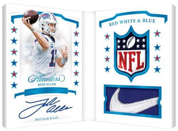 2021 Panini Flawless Football NFL Cards Red White and Blue Booklets featuring Autographs Josh Allen
