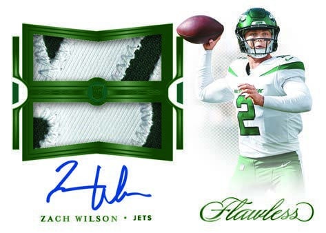 2021 Panini Flawless Football NFL Cards Rookie Patch Autographs Dual Zach Wilson RC RPA