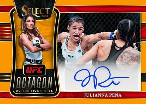 2022 Panini Select UFC Cards Octagon Action Signatures Gold Prizms Julianna Pena Hobby exclusive