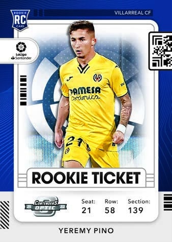 2021 22 Panini Chronicles Soccer Cards LaLiga Contenders Optic Rookie Ticket Yeremy Pino RC