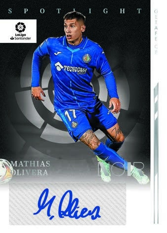 2021 22 Panini Chronicles Soccer Cards LaLiga Noir Spotlight Signatures Mathias Olivera