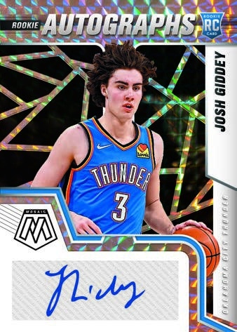 2021 22 Panini Mosaic Basketball NBA Cards Rookie Autographs Josh Giddey RC