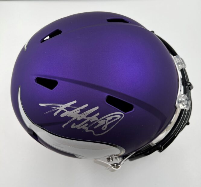 Adrian Peterson Adrian Peterson Signed Minnesota Vikings Full Size Speed Replica Helmet  [BAS WF52878]
