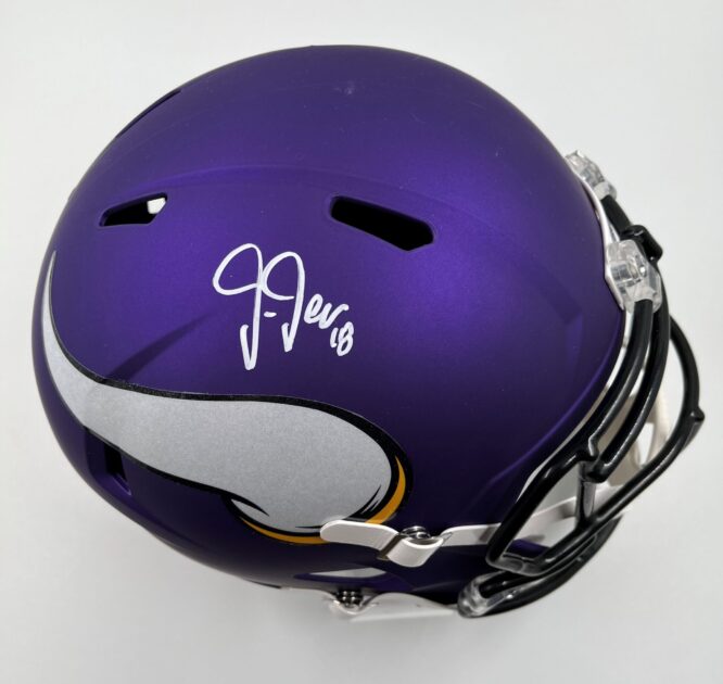 Justin Jefferson Justin Jefferson Signed Minnesota Vikings Full Size Speed Replica Helmet BAS WP74909 2