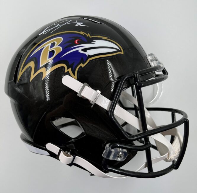 Ray Lewis Ray Lewis Signed Baltimore Ravens Full Size Speed Replica Helmet BAS WC58046 3