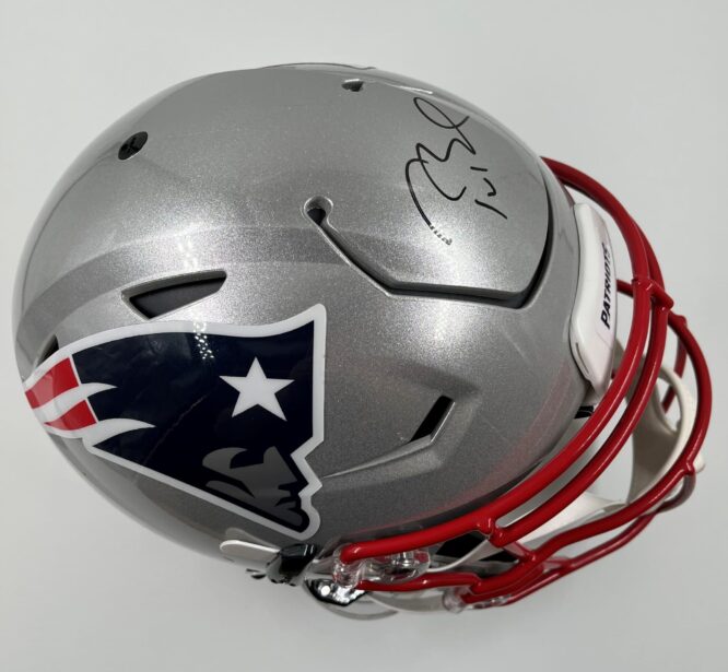 Tom Brady Tom Brady Signed New England Patriots Silver Speed Flex Authentic Helmet AA0111247 2