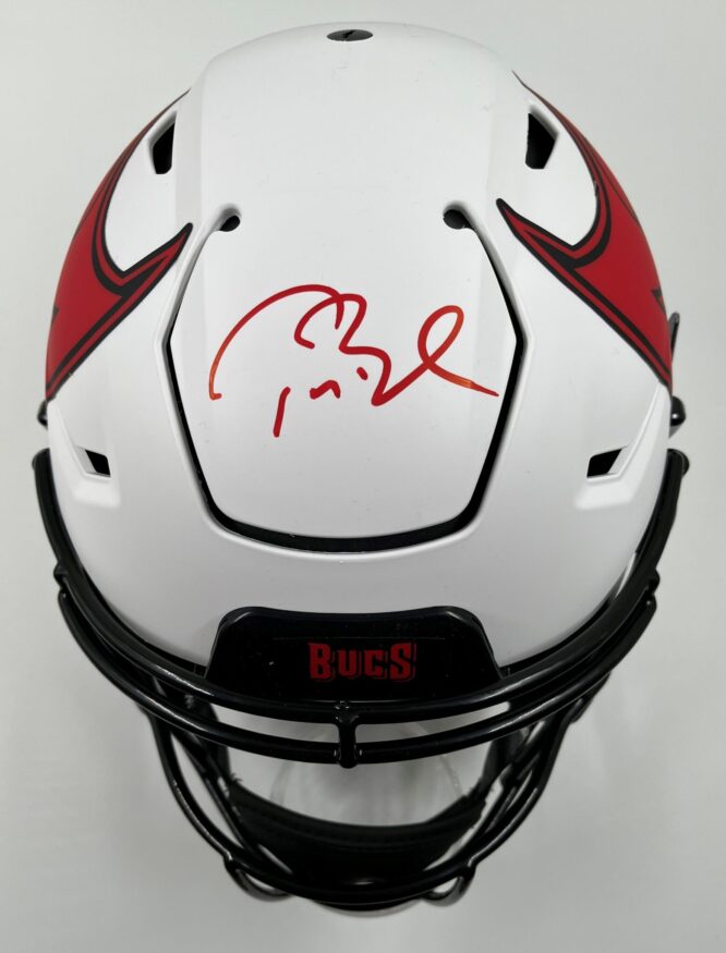 Tom Brady Tom Brady Signed Tampa Bay Buccaneers White Lunar Eclipse Alternate Speed Flex Authentic Helmet AA0117365 2