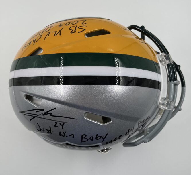 Charles Woodson Signed Las Vegas Raiders Green Bay Packers Half and Half Full Size Speed Authentic Helmet Serial Numbered 1221 B478764 8