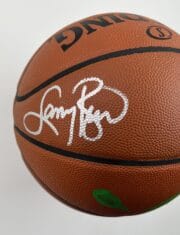 Larry Bird Boston Celtics Authentic Signed Spalding Official Game Ball Basketball with Silver Signature and Green Hand Print B485472 2